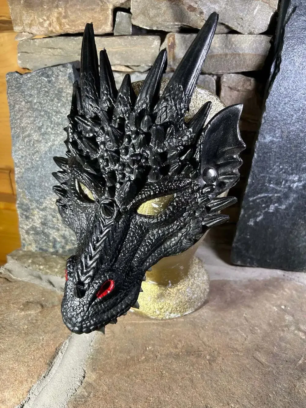 Black Dragon Mask 3D foam Halloween Dress up fantasy